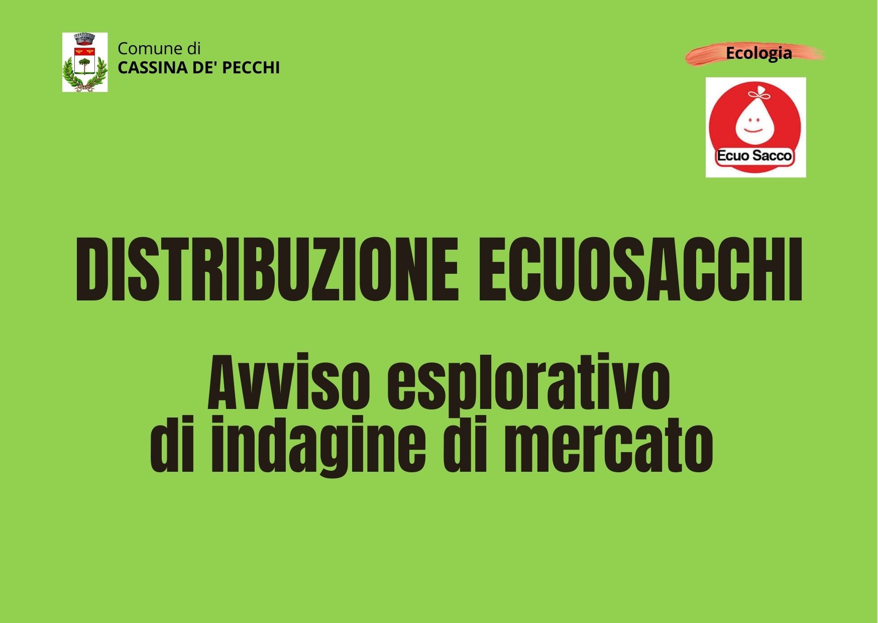 Avviso - Manifestazione d'interesse per Distribuzione Ecuosacchi