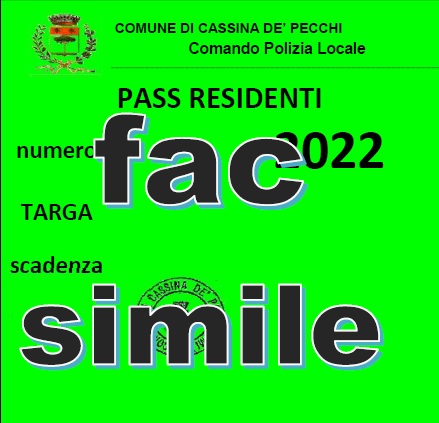 pass verde fac simile