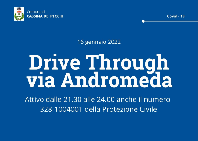 Drive Through, aggiornamento del 16 gennaio 2022